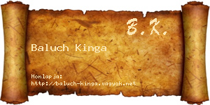 Baluch Kinga névjegykártya